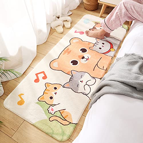 MOSHOINOT Bettvorleger Kinderzimmer Waschbar Läufer Teppich Rechteck Runner Modern Kinderteppich Waschbare für Babyzimmer Kleinkinderzimmer Schlafzimmer Kinderteppiche Teppiche Flauschige 40 x 120 cm von MOSHOINOT