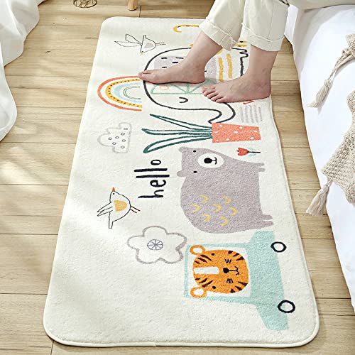 MOSHOINOT Bettvorleger Kinderzimmer Waschbar Läufer Teppich Rechteck Runner Modern Kinderteppich Waschbare für Babyzimmer Kleinkinderzimmer Schlafzimmer Kinderteppiche Teppiche Flauschige 60 x 160 cm von MOSHOINOT