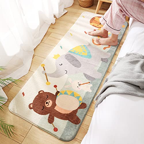 MOSHOINOT Bettvorleger Kinderzimmer Waschbar Läufer Teppich Rechteck Runner Modern Kinderteppich Waschbare für Babyzimmer Kleinkinderzimmer Schlafzimmer Kinderteppiche Teppiche Flauschige 60 x 160 cm von MOSHOINOT