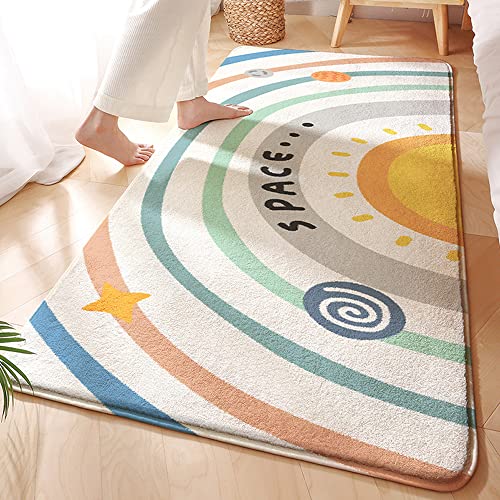 MOSHOINOT Bettvorleger Kinderzimmer Waschbar Läufer Teppich Rechteck Runner Modern Kinderteppich Waschbare für Babyzimmer Kleinkinderzimmer Schlafzimmer Kinderteppiche Teppiche Flauschige 60 x 160 cm von MOSHOINOT