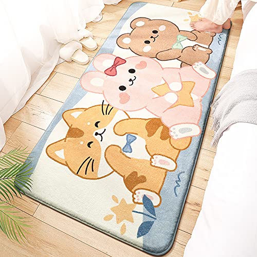 MOSHOINOT Bettvorleger Kinderzimmer Waschbar Läufer Teppich Rechteck Runner Modern Kinderteppich Waschbare für Babyzimmer Kleinkinderzimmer Schlafzimmer Kinderteppiche Teppiche Flauschige 60 x 160 cm von MOSHOINOT