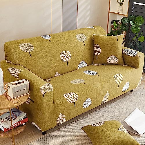 MOSHOINOT Sofaüberwürfe 2 sitzer Sofa Überwürfe Sofabezug Einstellbar Elastische Stretch Couchbezug Sofahusse Drucken Sofa Abdeckung Sofa Schonbezüge von MOSHOINOT