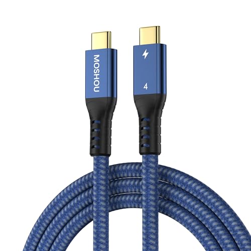 MOSHOU Thunderbolt 4 Kabel USB4 100W,USB-C auf USB-C Kable,8K@60Hz,unterstützt 100W Leistung und 40Gbit/s Datentransfer schnell Ladekabel für iPhone15 Macbook Matebook iPad Pixel PS5 Switch (1,5m) von MOSHOU