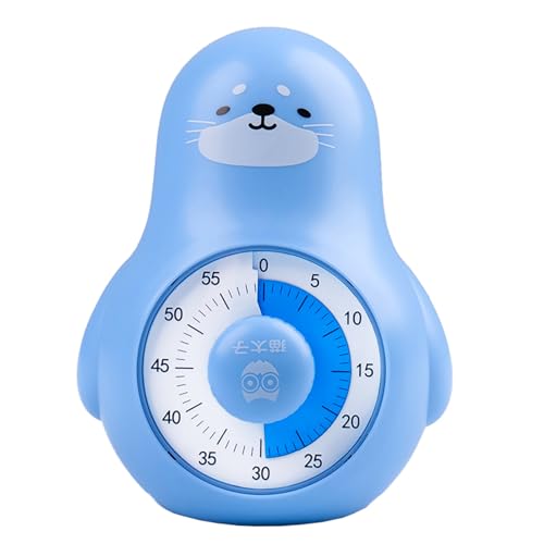 MOSHOU Visueller Timer wiederaufladbar, 60 Minuten Countdown-Timer Uhr für Kinder, leiser Küchentimer Kochen Pomodoro Timer, Zeitmanagement-Werkzeug für Büro, Meetings, Unterricht (blaue Versiegelung) von MOSHOU