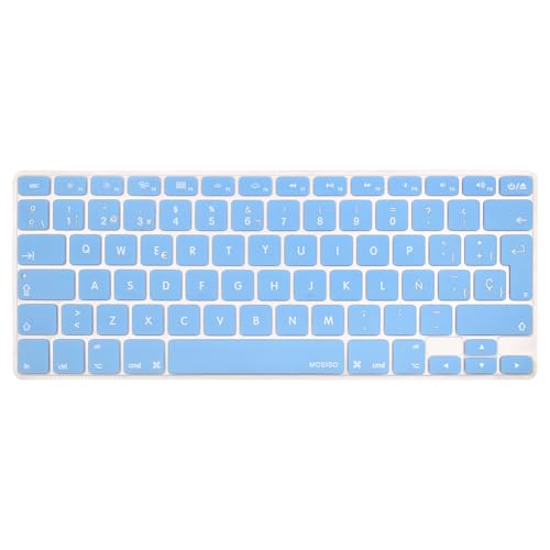 MOSISO EU/UK Tastaturschutz Kompatibel mit MacBook Air 13 Zoll A1466 A1369 2010-2017 & Kompatibel mit MacBook Pro 13/15 Zoll (mit/ohne Retina Display, 2015 oder älterer Version), Airy Blau von MOSISO