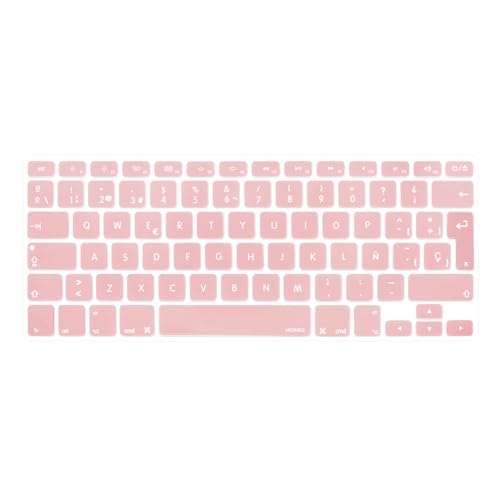 MOSISO EU/UK Tastaturschutz Kompatibel mit MacBook Air 13 Zoll A1466 A1369 2010-2017 & Kompatibel mit MacBook Pro 13/15 Zoll (mit/ohne Retina Display, 2015 oder älterer Version), Rosenquarz von MOSISO