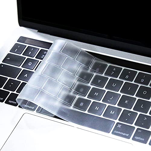 MOSISO Prämie Ultra Dünn Tastaturschutz Kompatibel mit MacBook Pro mit Touch Bar 13/15 Zoll (2019&2018&2017&2016 Freisetzung A2159/A1989/A1706/A1990/A1707) Transparente Haut EU Layout, Klar von MOSISO