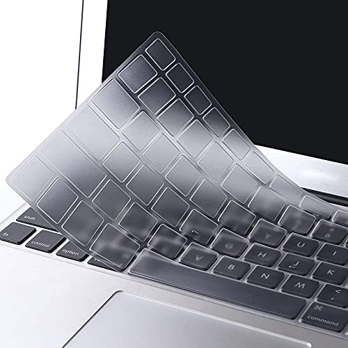 MOSISO Ultra Dünn TPU Tastaturschutz Kompatibel mit MacBook Air 13 Zoll 2019 2018 A1932 Retina Display mit Touch ID, Weicher Schutz Transparenter Hautschutz EU-Layout, Klar von MOSISO