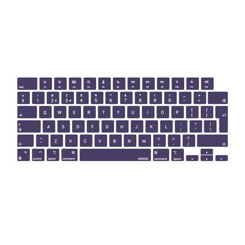 MOSISO Tastaturabdeckung Haut Kompatibel mit MacBook Air 13,6 Zoll 2025 M4 A3240,Kompatibel mit MacBook Air 15 Zoll M4 A3241,EU-Layout Ultra Dünn Tastaturschutz, Imperial Lila von MOSISO