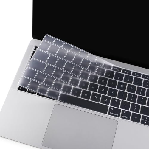 MOSISO Tastaturschutz Kompatibel mit MacBook Air 13 Zoll 2019 2018 A1932 mit Retina Display & Touch ID, Wasserdicht Staubgeschützt Schützende Silikon Schutzhülle, Klar von MOSISO