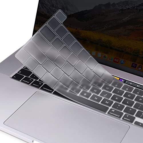 MOSISO Tastaturschutz Kompatibel mit MacBook Pro 13 Zoll 2024-2020 M2 M1 A2338 A2289 A2251, Kompatibel mit MacBook Pro 16 Zoll 2020 2019 A2141 Touch ID, Schützende Silikonhaut, Transparent von MOSISO