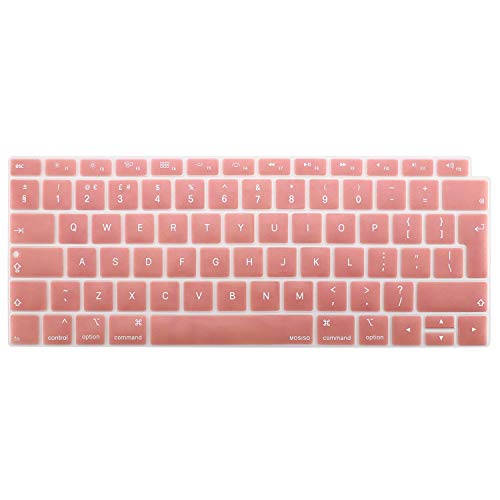 MOSISO Tastaturschutz Kompatibel mit MacBook Air 13 Zoll 2019 2018 A1932 mit Retina Display & Touch ID, Wasserdicht Staubgeschützt Schützende Silikon Schutzhülle, Rose Gold von MOSISO