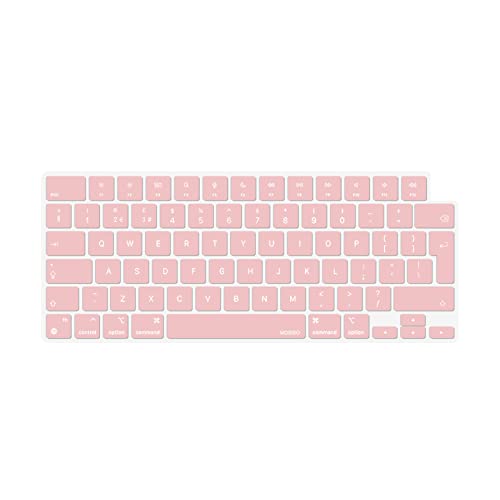 MOSISO Tastaturabdeckung Skin Kompatibel mit MacBook Air 13,6 M3 A3113 M2 A2681 2025-2022, für MacBook Air 15 2025-2023, für Mac Pro 14/16 Zoll M4 M3 M2 M1 2021-2025, EU-Layout,Rosenquarz von MOSISO