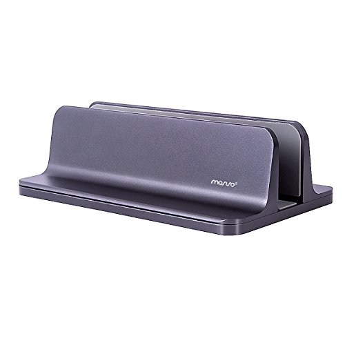 MOSISO Vertikaler Laptop Notebook Ständer Halter, Einstellbar Aluminium Legierungs EIN Steckplatz Schreibtisch Standplatz Kompatibel mit MacBook Air/Pro/Laptop/Notebook/Computer/Tablet, Space Grau von MOSISO