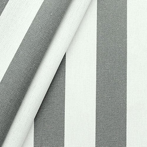 STOFFKONTOR Markisenstoff Outdoorstoff Streifen Breite 160cm Meterware Basalt-Grau Weiss von MOSKILA