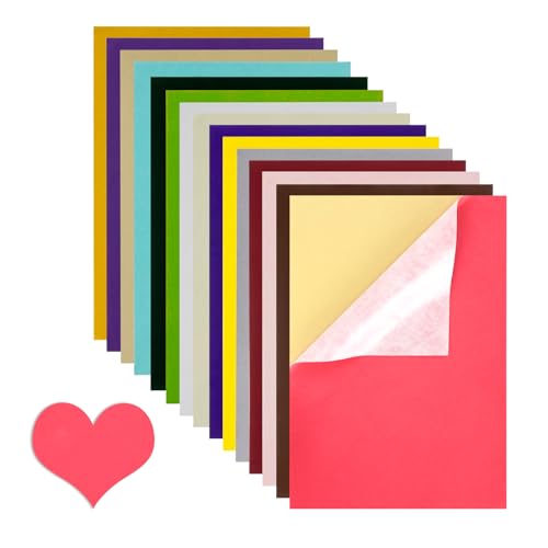 MOSTFUN 15 Stück Selbstklebende Velvet Filzstoff Samt Selbstklebend Stoff Rückseite Kleber Filz für Schmuckkästchen Schubladeneinlagen Heimdekoration Kunsthandwerk 210 x 300 x 0.8mm (Farbe) von MOSTFUN