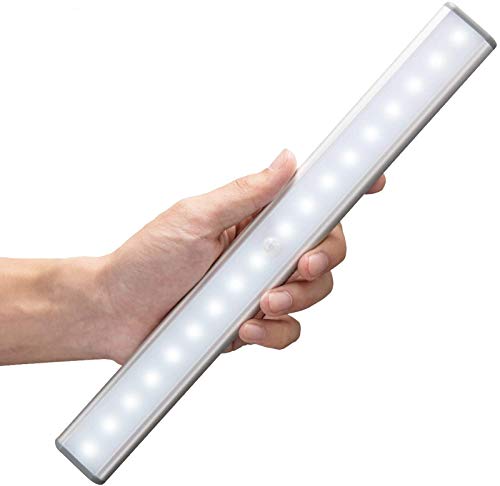 MOSTON 18 LED Schranklicht,Wandlicht,USB,Wiederaufladbar,Bewegungsmelder mit Sensor,mit Schalter,tragbares Licht,Nachtlicht,ohne Kabel,magnetisch,Lichtleiste(Silber) von MOSTON