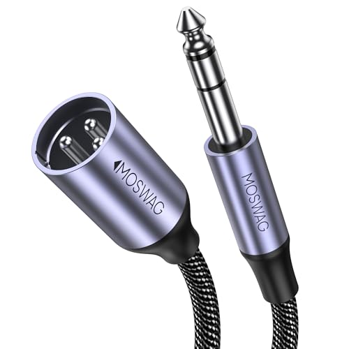 MOSWAG Klinke 6,35 TRS auf XLR Kabel, XLR auf Klinke 6.35mm Symmetrisch Kompatibel zu Verstärkern, Mikrofonen, Mixern, Recoder, Heimkino (1M) von MOSWAG