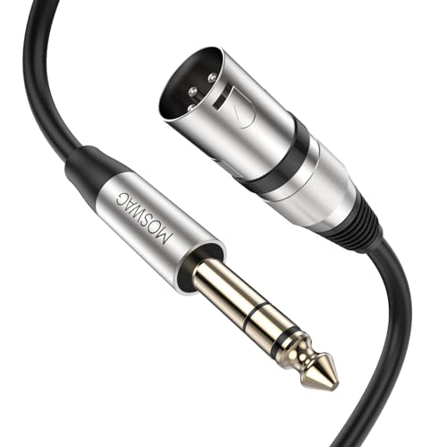 MOSWAG XLR to 6.35mm Kabel, 6.35mm TRS Stereo Jack to XLR Male Kabel for Camera, Stereo System, Microphone, Soundbox, Audio Sound Consoles, Power Amplifier (3M) von MOSWAG