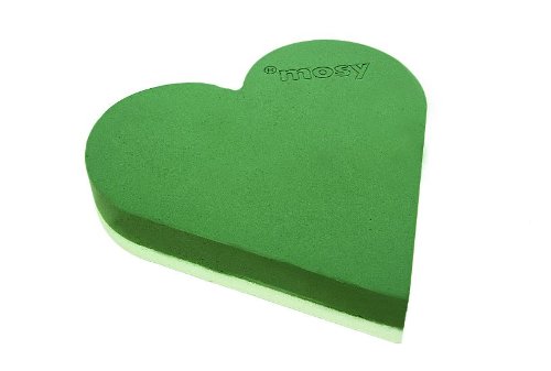 mosy Steckschaum - Herz, 20 cm, 2 Stück, Blumen-Steckmasse, Steckmoos, Tisch-Deko, Hochzeit, Hochzeitsdeko, Blumen-Deko von mosy