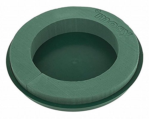 mosy Steckschaum - Ring mit Teller, 30 cm, Steckmasse, Blumen-Gestecke, rund, Tisch-Deko, Hochzeit, Geburtstag, Frischblumen mosy Steckschaum - Ring mit Teller, 30 cm, Steckmasse, Blumen-Gestecke, rund, Tisch-Deko, Hochzeit, Geburtstag, Frischblumen von mosy