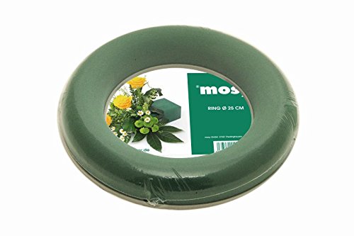 mosy Steckschaum - Ring, Kranz, 25 cm, Blumenschmuck Tisch-Deko, frische Blumen-Gestecke, Hochzeit, Geburtstag mosy Steckschaum - Ring, Kranz, 25 cm, Blumenschmuck Tisch-Deko, frische Blumen-Gestecke, Hochzeit, Geburtstag von mosy