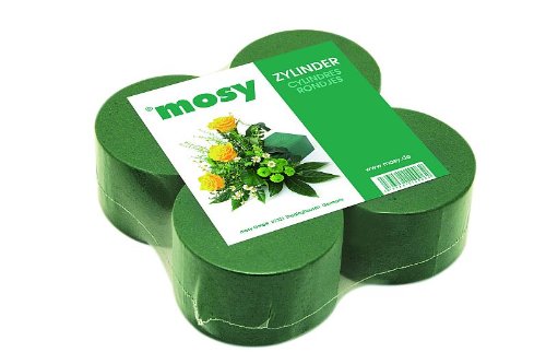 mosy Steckschaum-Zylinder, 4 STck, Blumen-Steckmasse, frische Blumen-Gestecke, Steckmoos, nass, Tisch-Deko, Frischblumen, Blumen-Deko von mosy