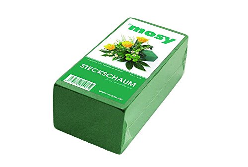 mosy Steckschaum-Ziegel, nass, 5 Stück Steckmasse, Steckmoos, frische Blumen-Gestecke, Frischblumen, Tisch-Gesteck, Tisch-Deko, Hochzeit, Dekoration, Blumenschmuck basteln von mosy