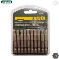 Mota - Packung mit 10 Sechskant-T-Kugeladaptern 50 mm 1/4 Zoll, 10 Einheiten bab062 Mota - Packung mit 10 Sechskant-T-Kugeladaptern 50 mm 1/4 Zoll, 10 Einheiten bab062 von MOTA