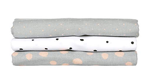 Moltontücher/Flanellwindeln/Babyunterlagen (3er Set), 100% naturreine Baumwolle - Kleckse apricot von MOTHERHOOD