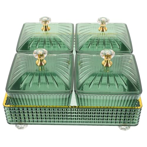 MOTHNUR 1 Set Snackteller Snackplatte Vorspeisentablett Mit Geschirr Trockenobsttablett Mit Deckel Unterteiltes Snacktablett Mit Deckel Unterteiltes Serviertablett Mit Deckel von MOTHNUR