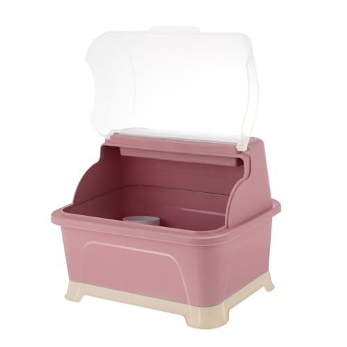 MOTHNUR 1 Stück Aufbewahrungsbox für Besteck und Geschirr Wasserdichte Plastikbox mit Abtropffunktion und Deckel für Küche Klein Halbtransparent von MOTHNUR