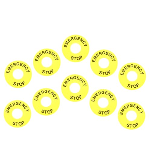 MOTHNUR 10 Stück Teiliges Not aus schalter sign Runder Push button notring Langlebiges Einfach zu Installierendes Not aus alarm schild mit Robustem Material für Schnelle von MOTHNUR