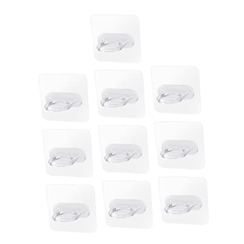 MOTHNUR 10 Stück Teiliges Transparentes Selbstklebendes Aufbewahrungsregal Multifunktionaler Wandhaken ohne Bohren für Badezimmer Küche Ordnungssystem von MOTHNUR