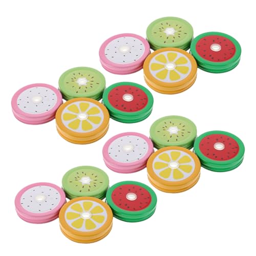 MOTHNUR 16stücke Deckel Mit Loch Für Einmachgläser Strohhalm-abdeckungen Fruchtmuster Verschlussdeckel Für Glasbehälter Wiederverwendbare Einmachdeckel Mit Normaler Öffnung MOTHNUR 16stücke Deckel Mit Loch Für Einmachgläser Strohhalm-abdeckungen Fruchtmuster Verschlussdeckel Für Glasbehälter Wiederverwendbare Einmachdeckel Mit Normaler Öffnung von MOTHNUR