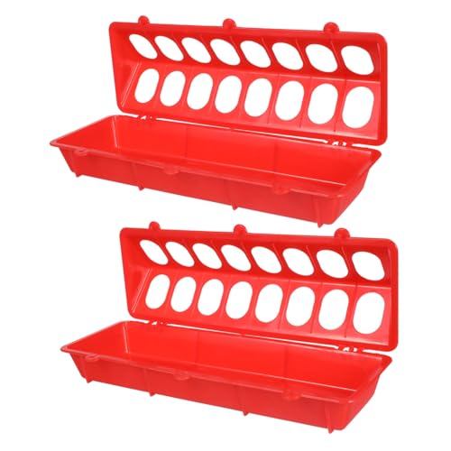 MOTHNUR 2 STÜCK Futtertrog für Tauben aus Robustem Kunststoff Spritzwassergeschützt Leicht zu Reinigen Geeignet für Vogelkäfige und Kleine Vögel Praktische Futterbox in Rot von MOTHNUR