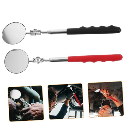 MOTHNUR 2 Stck Teiliges Faltbare Teleskopische Schweißchassis inspektionsspiegel mit Reflektor Leichter Tragbarer Autopflege spiegel für Fahrzeug Wartungsinspektionen von MOTHNUR