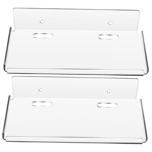 MOTHNUR 2 Stück Acryl Wandregal ohne Bohren Schwebende Vielseitige Aufbewahrung Transparent Modernes Design Einfache Montage Stabiles Kleines Wandregal für Wohnzimmer und Schlafzimmer von MOTHNUR
