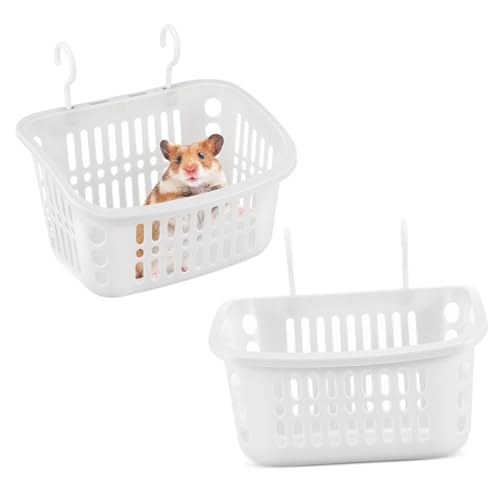 MOTHNUR 2 Stück Hängende Nester für Kleine Haustiere Atmungsaktive Schlafbetten aus Hellem Kunststoff für Hamster Rennmäuse Chinchillas und Andere Kleintiere Platzsparende Hängematte für von MOTHNUR