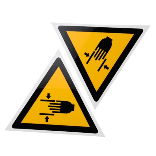 MOTHNUR 2 Stück Hand Crushing Warnaufkleber Selbstklebend Stark Haftend Hand Sicherheitshinweis für Werkstatt Lager Schule Maschinen Schutz von MOTHNUR