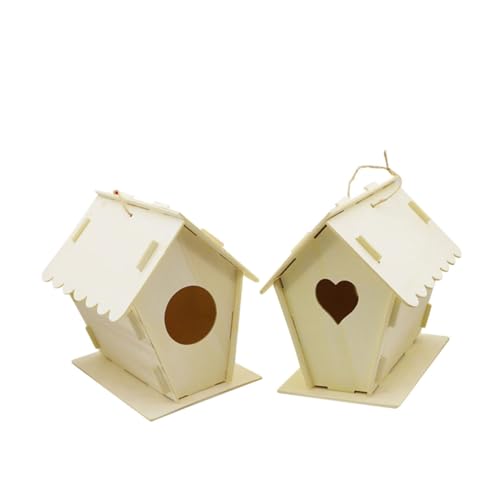 MOTHNUR 2 Stück Holz Vogelhaus Deko Teilig Miniatur Nistplatz Gartenhaus Herz Rund Form Wetterfest für Outdoor und Wohnraumdekoration MOTHNUR 2 Stück Holz Vogelhaus Deko Teilig Miniatur Nistplatz Gartenhaus Herz Rund Form Wetterfest für Outdoor und Wohnraumdekoration von MOTHNUR
