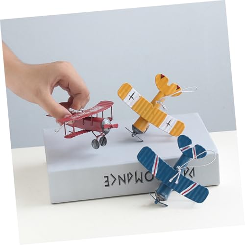 MOTHNUR 2 Stück Kreatives Kleines Retro Flugzeug Modell aus Langlebige Miniatur Flugzeug Deko für Wohnzimmer Büro und Vitrine von MOTHNUR