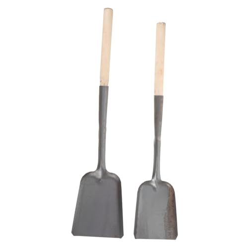 MOTHNUR 2 Stück Metall Kaminschaufel Teilig Leicht und Robust Ascheschaufel Gartenschaufel für Kaminreinigung und Gartenarbeit Praktische Reinigungsschaufel mit Langem Griff für Familie von MOTHNUR