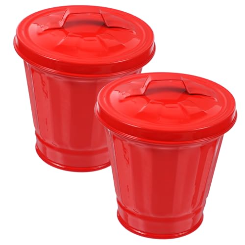 MOTHNUR 2 Stück Mini Mülleimer Verzinktes Metall mit Deckel Tragbar Kompakt für Schreibtisch Küche Kinderzimmer Rot Praktisch Vielseitig MOTHNUR 2 Stück Mini Mülleimer Verzinktes Metall mit Deckel Tragbar Kompakt für Schreibtisch Küche Kinderzimmer Rot Praktisch Vielseitig von MOTHNUR