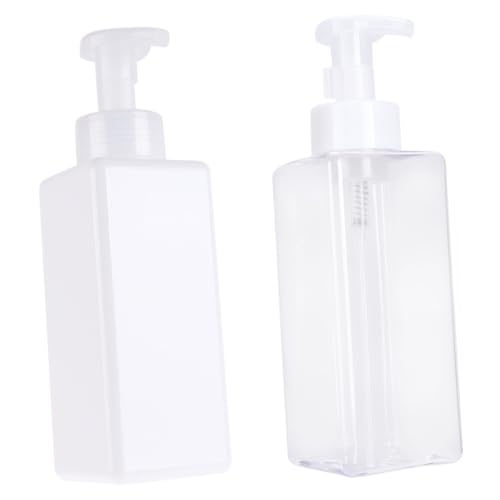 MOTHNUR 2 Stück Pumpspender Flaschen für Gesichtsreinigung Nachfüllbar Wiederverwendbar Reise Lotion Dispenser Weiß Transparent Petg Kunststoff von MOTHNUR