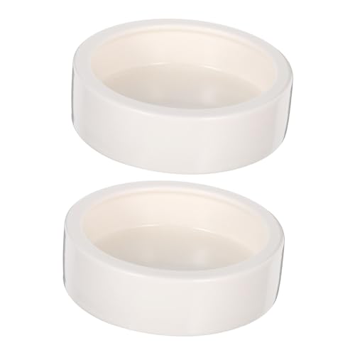 MOTHNUR 2 Stück Reptilien Futter Wassernapf Dickwandig Rund rutschfest Stabile Bodenplatte für Echsen Terrarium Zubehör von MOTHNUR