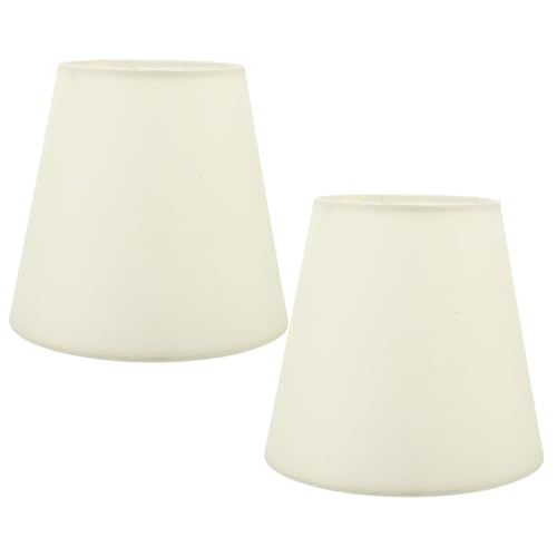 MOTHNUR 2 Stück Stoff Lampenschirme Beige Deckenleuchte Lampenzubehör Praktische Abdeckung für Kronleuchter Wandlampen Schlafzimmer Wohnzimmer von MOTHNUR