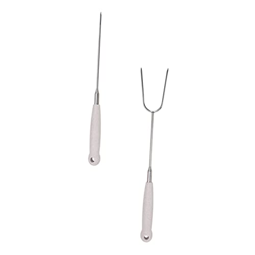 MOTHNUR 2 Stück Teiliges BBQ Fleischgabel Ausziehbar Ergonomischer Griff Sicherer Kopf für Camping Garten und Outdoor Grillen von MOTHNUR