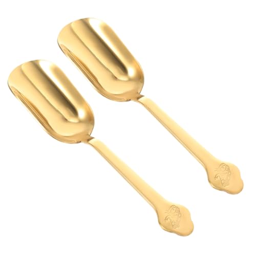 MOTHNUR 2 Stück Teiliges Edelstahl Teelöffel für Losen Tee Glatte Oberfläche Rutschfester Griff Multifunktionale Teeschaufel für Zuhause Teehäuser Cafés Robust und Langlebig von MOTHNUR