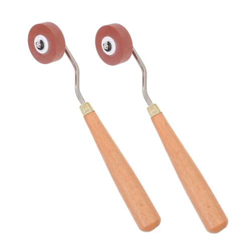 MOTHNUR 2 Stück Teiliges Gummiwalzen mit Holzgriff Präziser Farbroller für Druckkunst Vielseitig Einsetzbar für Papier Stoff Tapeten Einfache Komfortabel für Langes Arbeiten von MOTHNUR